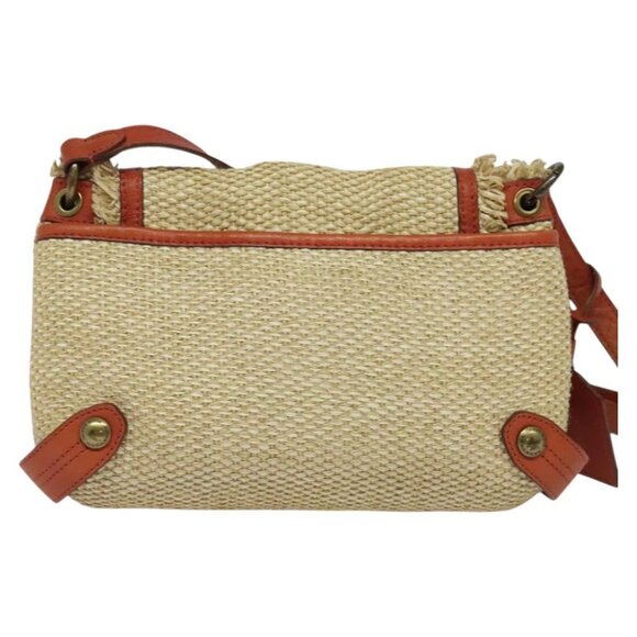 BURBERRY Blue Label Shoulder Bag Straw Beige Auth 123677 - Picture 5 of 15